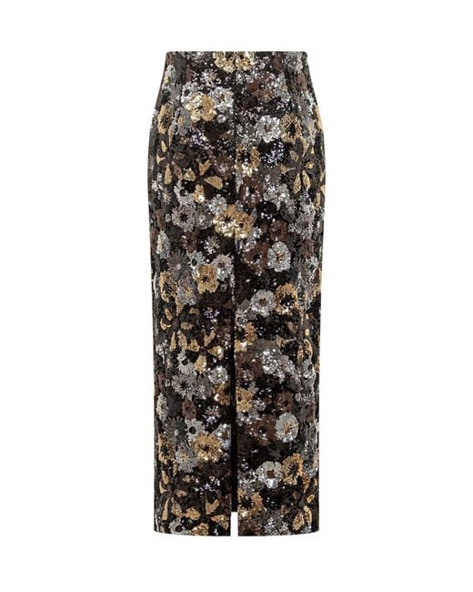 Max Mara Black Elegant Studio Pencil Skirt With Sequins