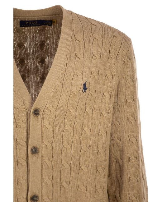 Polo Ralph Lauren Natural Cotton Cable Knit Cardigan for men