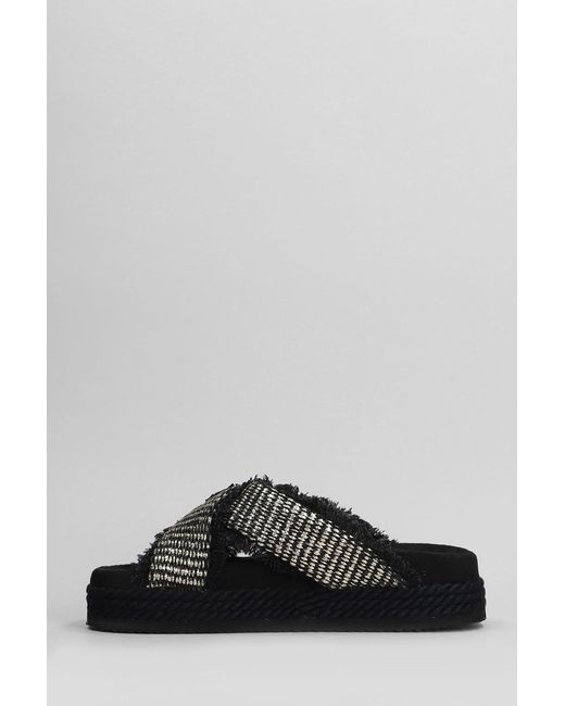 Mou Black Crisscross Flats
