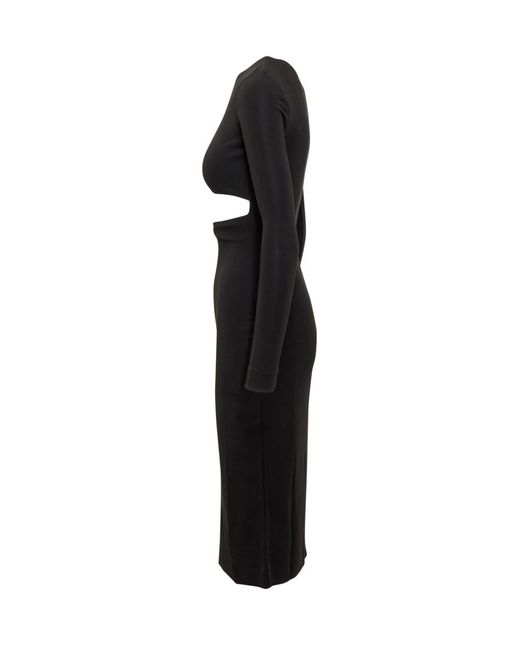 DSquared² Black Cut-Out Pencil Midi Dress
