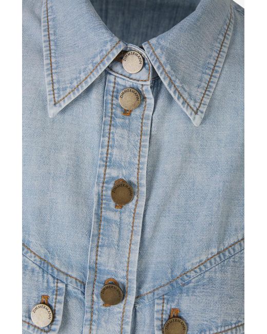 Zimmermann Blue Flowy Denim Shirt