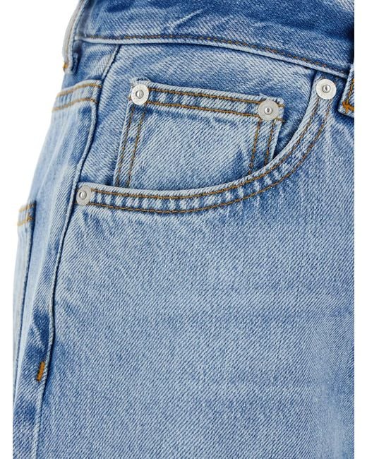 Haikure Blue 'Korea' Jeans With High Waist And Logo Patch On The Reari N Denim