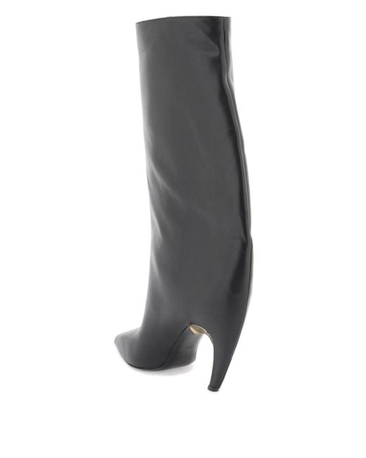 Alexander McQueen Black Leather Armadillo Boots