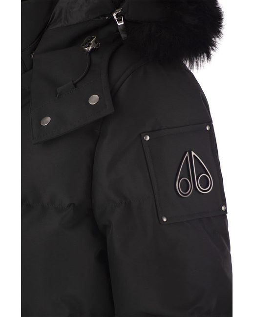 Moose Knuckles Black Cloud 3q - Down Jacket With Hood And Fur