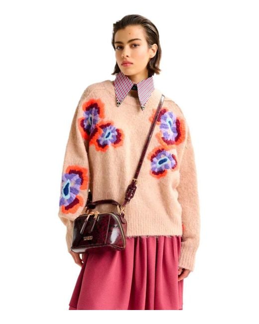 Essentiel Antwerp Orange Impossibile1 Pink Crewneck Sweater