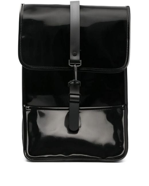 Rains Black Mini Waterproof Backpack for men