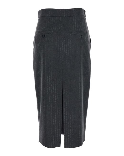 Plain Gray Striped Skirt