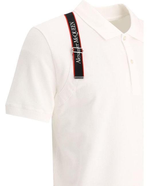 Alexander McQueen White "harness" Polo Shirt for men