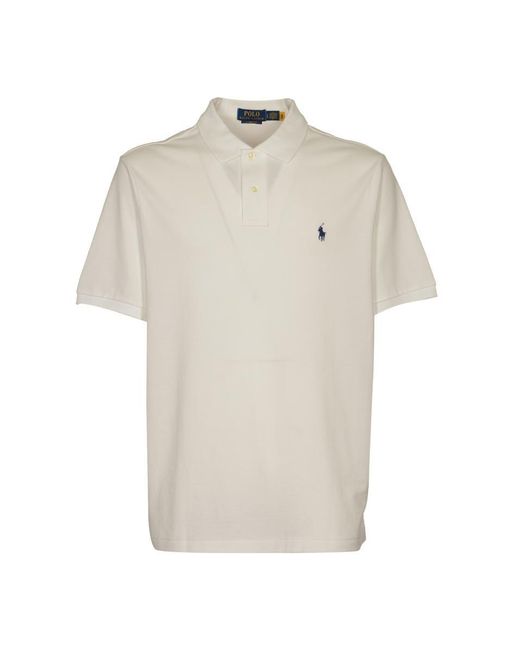 Polo Ralph Lauren Natural Logo Embroidered Regular Polo Shirt for men