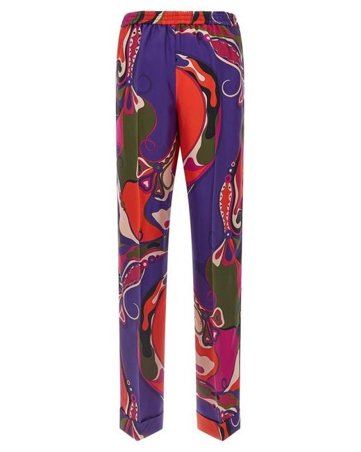 Emilio Pucci Red Patterned Pants