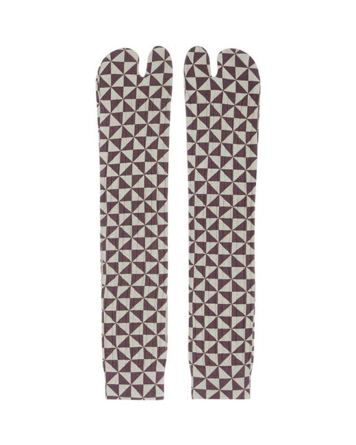 Dries Van Noten White Tabi Socks With Graphic Print
