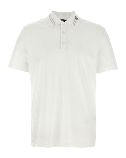 Versace White Medusa Embroidery' Polo Shirt for men