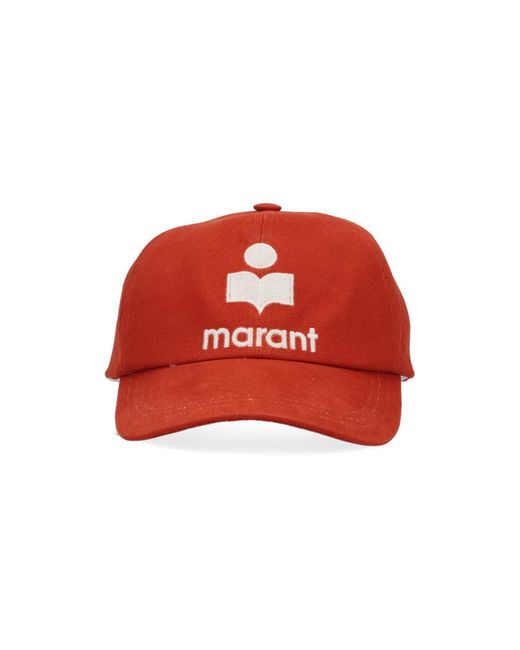 Isabel Marant Red Tyron Baseball Cap