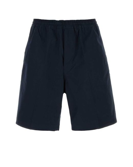 Prada Dark Blue Poplin Bermuda Shorts for men