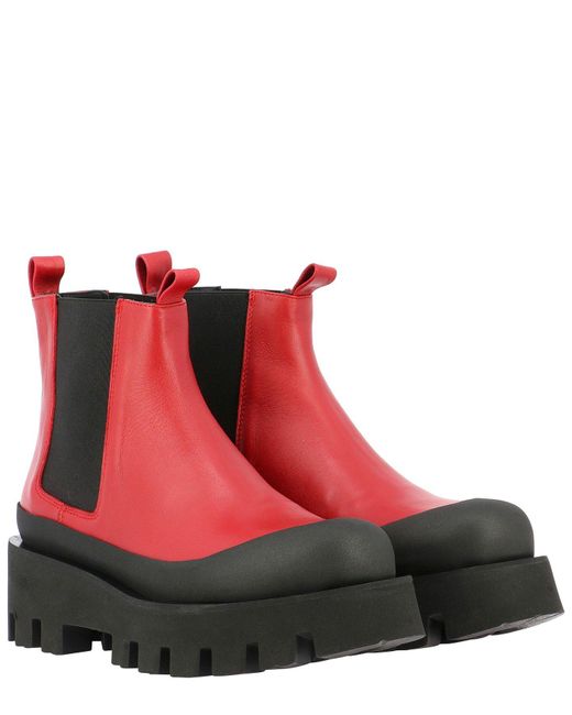 celine red boots