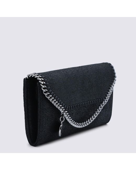 Stella McCartney Black Faux Leather Continental Wallet Crossbody Bag