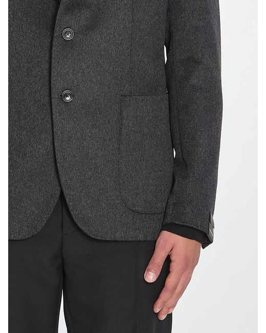 Tagliatore Gray Single-Breasted Cashmere Jacket for men