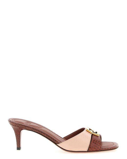 Fendi Brown Ffold' Slides