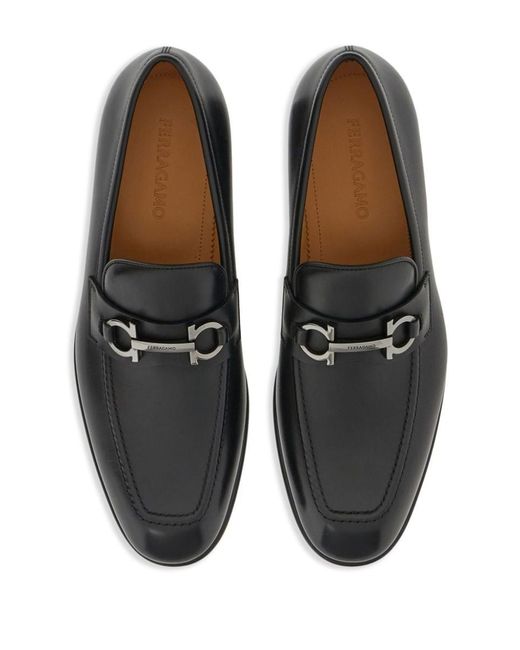 Ferragamo Black Penny Leather Loafers for men