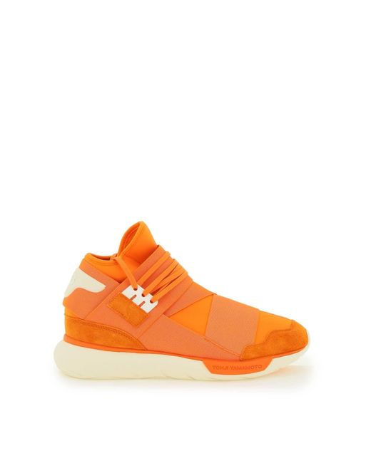 Y-3 Suede Qasa High Sneakers in Orange for Men | Lyst