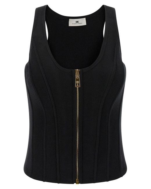 Elisabetta Franchi Black Bustier Top