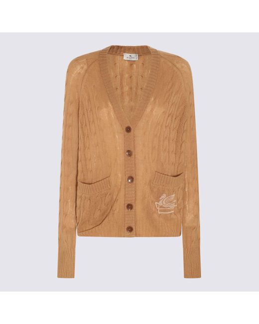 Etro Brown Cashmere Knitted Cardigan