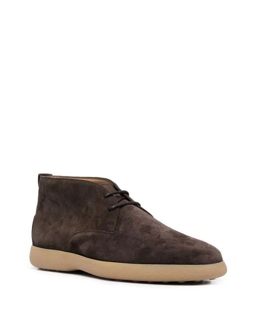 Tod's Brown Suede Leather Ankle Boot Shoes for men