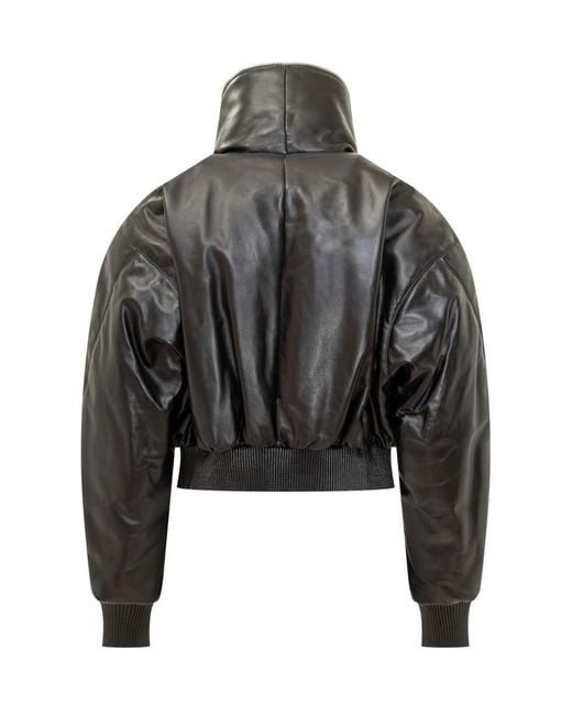 Givenchy Black Leather Bomber Jacket