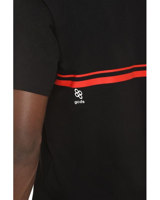 Gcds Black Cotton Crew-neck T-shirt for men
