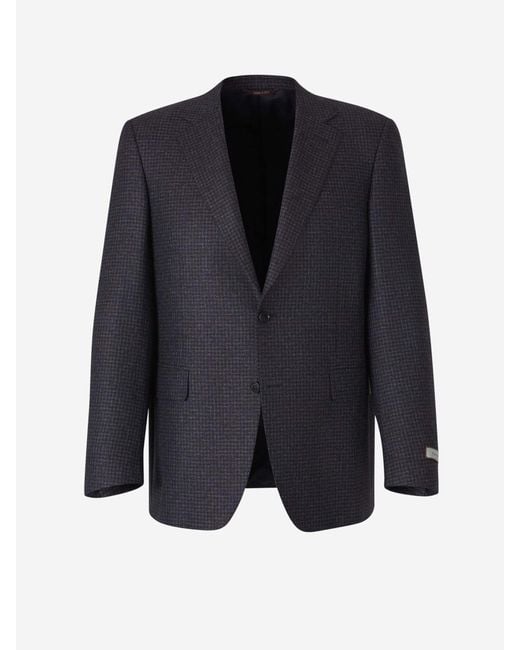 Canali Blue Checked Pattern Blazer for men