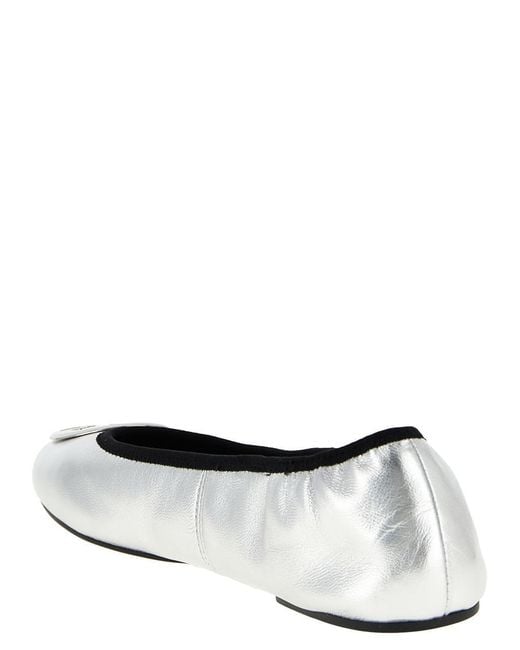 Tory Burch White 'Reva Travel' Ballet Flats