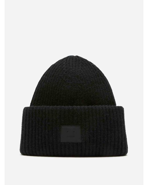 Acne Black Wool Knit Hat for men