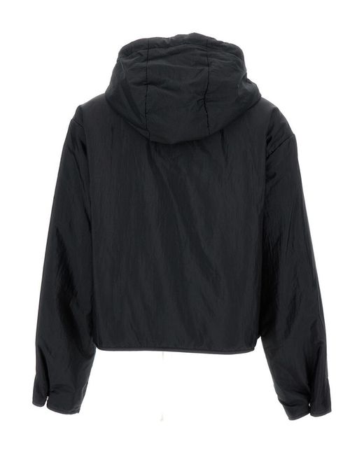 Jil Sander Black Crop Padded Jacket With Drawstring
