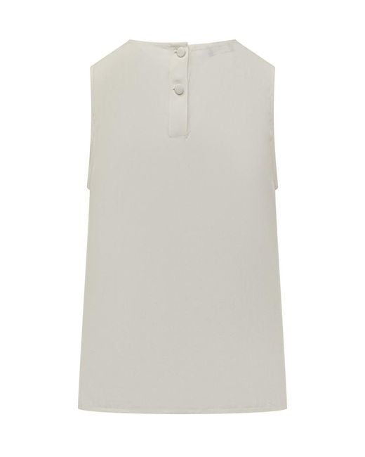 Etro White Jacquard Sleeveless Top