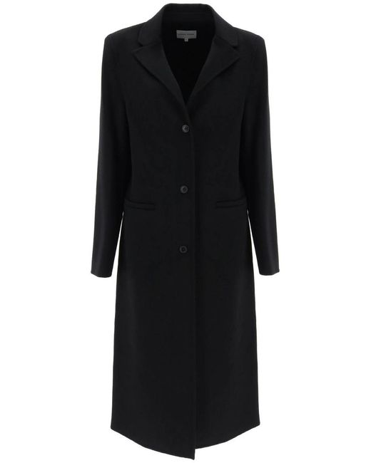 Loulou Studio Black Mill Long Coat In Wool And Cashmere