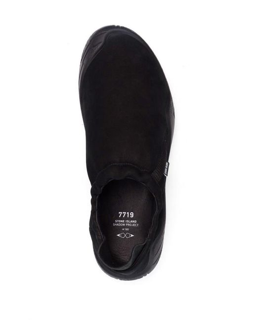 Stone Island Shadow Project Black Slip-on Suede Sneakers for men