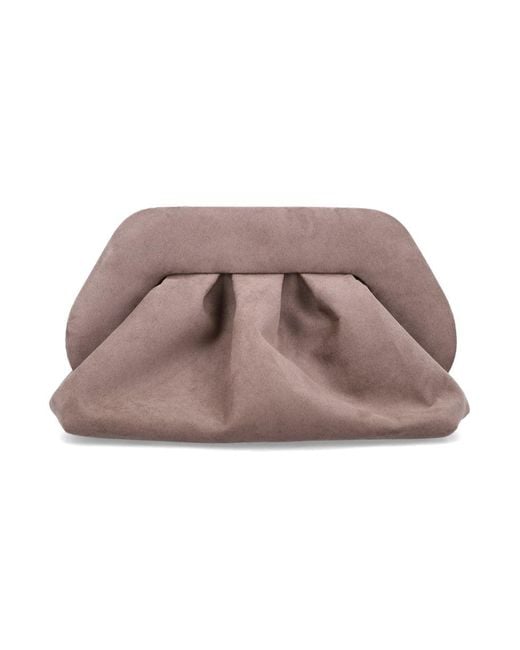 THEMOIRÈ Brown Tia Vegan Suede Shoulder Bag