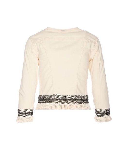 Liu Jo Natural Cotton Jacket With Fringes