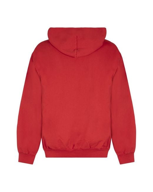 Local Authority Red Cotton Hoodie for men