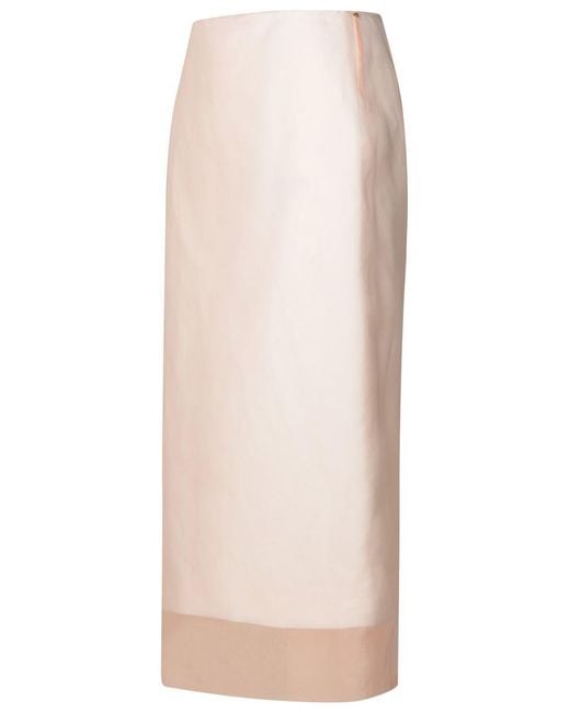 Sportmax Natural 'Aceti1234' Silk Skirt