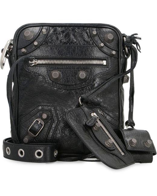Balenciaga Black Le Cagole Leather Crossbody Bag for men