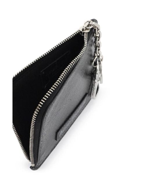 Acne Black Cracked Leather Wallet With Distressed