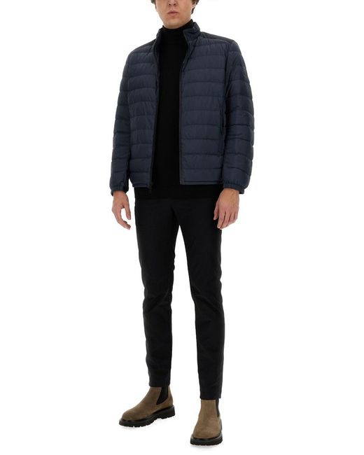 Woolrich Blue Jacket With Logo for men