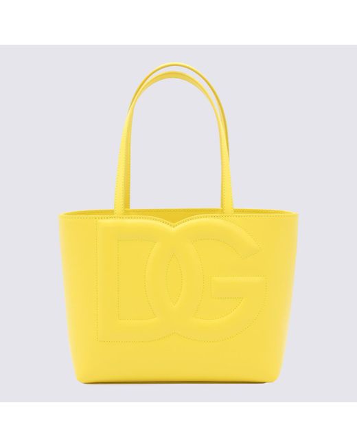 Dolce & Gabbana Yellow Small Dg Logo Shopper