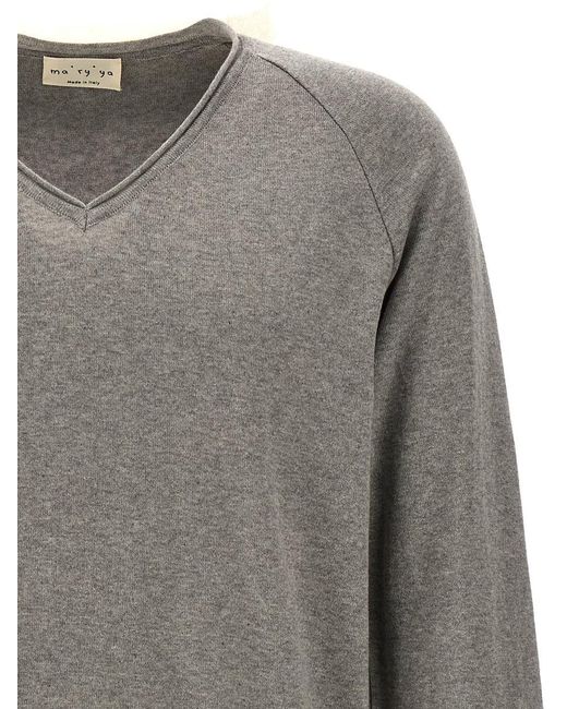 Ma'ry'ya Gray V-Neck Sweater for men