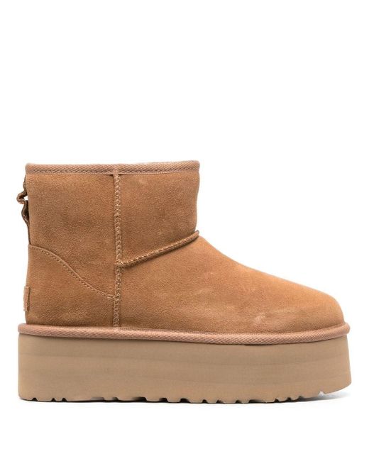 UGG Mini Classic Platform Boots in Brown | Lyst