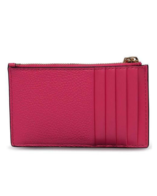Michael Kors Red 'empire' Fuchsia Leather Wallet