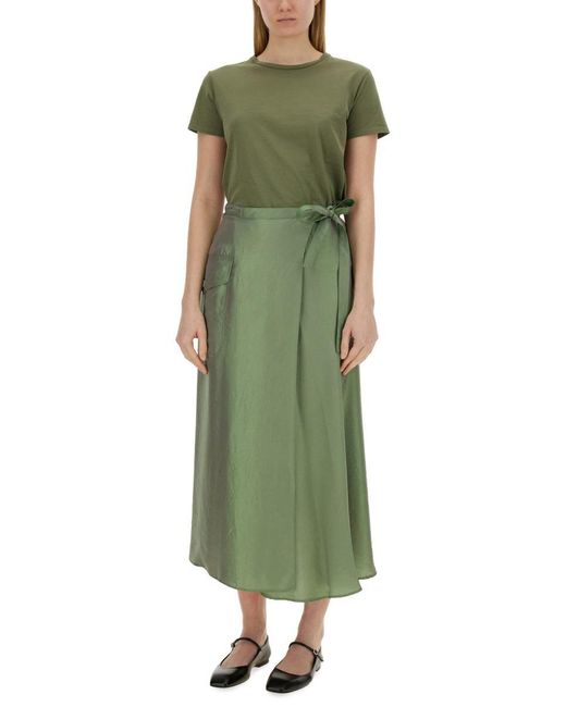 Aspesi Green Skirt With Bow