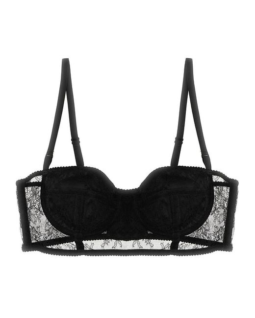 Dolce & Gabbana Black Lace Balcony Bra Underwear, Body
