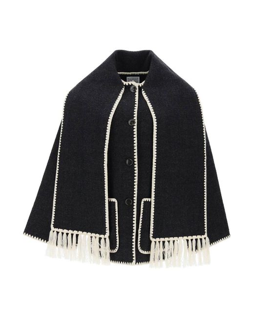 Totême  Black Toteme Embroidered Scarf Jacket